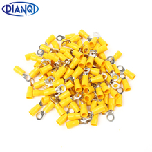 DIANQI RV5.5-5 Yellow Ring insulated terminal cable Crimp Terminal  100PCS/Pack suit 4-6mm2 Cable Wire Connector 2022 - buy cheap