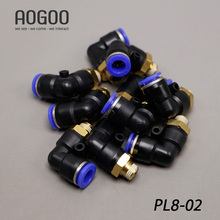 10Pcs/Lot PL8-02 Pneumatic Fitting L Series 1/4" Male Thread Quick Connector to 8mm PU Tube 2024 - buy cheap