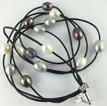 Handmade Pearl Jewelry 10-12mm Natural Freshwater Pearl Black Thread Nearly Round 17'' Necklace Free Shipping 2024 - buy cheap