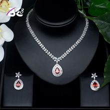 Be 8 Trendy Water Drop AAA Cubic Zirconia Earrings Necklace Sets for Women Luxury Crystal Bridal Wedding Jewelry Set Bijoux S420 2024 - buy cheap