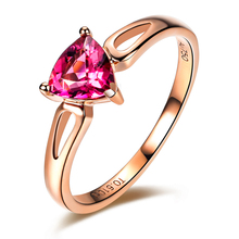 1 Wedding Ring For Women 18K Rose Gold Ring Fine Jewelry Party Women's Day Gift Luxury design, Gemstone Wedding ring, 18K Gold Ring pink, big red Gemstone ring, Wedding bands 2024 - buy cheap