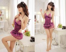Hot Sexy Lingerie Sleepwear Clothes Sexy Costumes Women Bathrobe diaphanous Sexy Underwear transparent lace edge nightdress 2024 - buy cheap