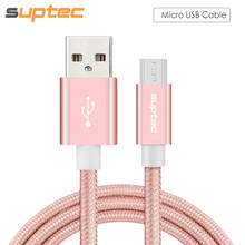 Кабель Micro USB SUPTEC, шнур для быстрой зарядки и синхронизации данных для телефонов Samsung Galaxy S7 S6 S5 S4 Huawei Xiaomi Sony, нейлоновый зарядный кабель 2024 - купить недорого