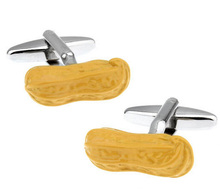 Factory Price Retail Men's Gift Fashion Cufflinks Novelty Peanut Design Yellow Color Cuff Links 2024 - buy cheap