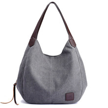 NEW Women's canvas tote bag casual large capacity signal shoulder bag outdoor travel multi-function canta handbag 2024 - buy cheap