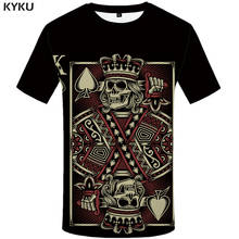 KYKU Brand Skull Clothes Poker T Shirts Black T-shirt 3d T Shirt Men T-shirts Funny Mens Clothes Casual 2017 Fitness Rock Summer 2024 - buy cheap