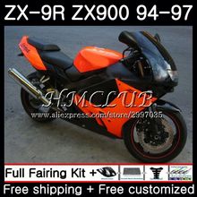 Corpo Para A KAWASAKI NINJA 66HC ZX-9R ZX900 orange preto 1994 1995 1996 1997. 6 9 ZX R 94 97 ZX 9R 900CC ZX9R 94 95 96 97 Carenagem 2024 - compre barato