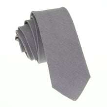 1pc Men's Cotton Gray Ties Solid Slim Skinny Neck Tie Classical Groom Tie Wedding Party Business Necktie SK709 2024 - buy cheap