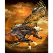 GLymg DIY Diamond Embroidery Rhinestones Embroidery 5D Diamond Painting Gift Eagle And Horse Wall Arts Decor 2024 - buy cheap