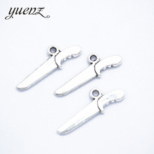 Yunó 15 peças pingentes metálicos prateados antigos para colar pulseira bracelete joias 29*10mm m44 2024 - compre barato