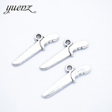 YuenZ 15 pcs Metal Antique Silver color Dagger Charms Pendant For Necklace Bracelet Jewelry Making 29*10mm M44 2024 - buy cheap