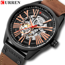 CURREN Top fashion Men Automatic Mechanical Watch Tourbillon Sport Clock Leather Casual Business Retro Wristwatch Relojes Hombre 2024 - buy cheap
