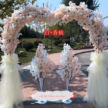 2019 artificial flowers arches wedding aisle door decoration flower road lead party stage arch stand cherry blossom 2024 - buy cheap