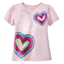 2020 Розовая Одежда для девочек, блестящая одежда для маленьких девочек с сердцем, летние футболки для детей, топы из 100% хлопка 2024 - купить недорого