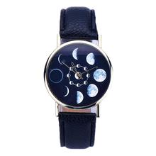 Модные часы с лунным затмением, женские часы с элегантным дизайном, кожаные кварцевые наручные часы, мужские часы, Прямая поставка # D 2024 - купить недорого