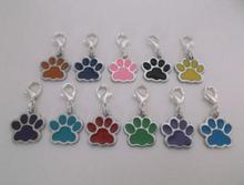 Vintage Silvers Mixed Enamel Cat Dog Paw Prints Pendant Footprint Clip Charms For Jewelry Making  Bracelet Friendship Gift 50pcs 2024 - buy cheap