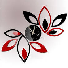 Hot New Red And Black Leaf Wall Clock Diy Acrylic Mirror Wall Clock Hogard Home Decor My0818 Buy Cheap In An Online Store With Delivery Price Comparison Specifications Photos And Customer