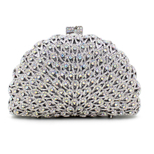 Women Day Clutch Evening Bag Silver/Red Peacock Diamonds Clutches Ladies Chain Mini Purse Top Quality Female Party Handbag 2024 - buy cheap