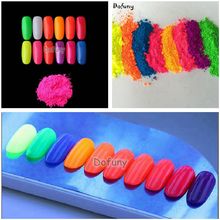 Neon Fluorescence Dust Powder for Nail Art Glitter Kit Neon Fluorescent glow under ultraviolet light Phosphor powder 10gr/lot 2024 - buy cheap