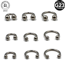 1PC G23 Solid Titanium Circular Barbell Horseshoe Ring Nose Hoop Ear Cartilage Tragus Piercing Labret Ring Nipple Ring Piercing 2024 - buy cheap