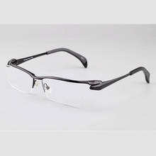 100% Pure Titanium Luxury Black Eyeglass Frames Half Rimless Glasses Eyewear Rx able 2024 - buy cheap