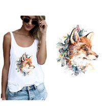 Iron Heat Transfer Patches Sticker Applique Wreath Fox Patch for Clothing DIY Stickers on Clothes for T-shirts Washable Badges 2024 - buy cheap