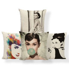 Audrey Hepburn Cushions Actor United Kingdom Pillows Character Ethnic Gifts For Medical Students Pillow With Cover Large Linen 2024 - buy cheap