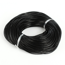 Cordón de joyería de cuero Real, cordón redondo negro de 3mm de longitud, 90 m/rollo apto para fabricación de collares de joyería Diy 2024 - compra barato