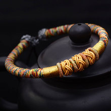 BOEYCJR-Pulseras de nudo chino Vintage para hombre y mujer, joyería hecha a mano, pulsera de cuerda trenzada de colores 2024 - compra barato