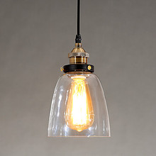 Lustre retrô de vidro, luminária pendente estilo loft, lâmpada industrial de vidro, estilo vintage 2024 - compre barato