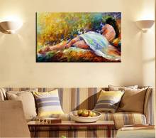 Top Handmade Fine Art Abstract Knife Sexy Lady Nude Oil Painting Hand-painted Wall Artwork Naked Woman in Bed Craft on Canvas 2024 - buy cheap