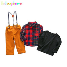 3Piece/3-24M/Spring Autumn Newborn Baby Outfit Boys Clothes Fashion Casual Plaid T-shirt+Shirt+Pants Infant Clothing Sets BC1597 2024 - buy cheap