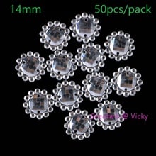 DIY 14mm 50pcs Acrylic Sunflower Sew On Rhinestone Crystals Clear Crystal Round Flatback Sewing Beads Sew-On Rhinestones 2024 - buy cheap