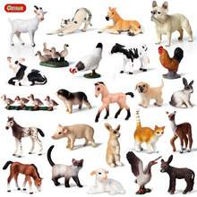 Oenux-figura de Acción clásica de granja de animales, figuritas en miniatura de cerdo de pato, perro, gato, vaca, tamaño pequeño, aves de corral, juguete para chico 2024 - compra barato