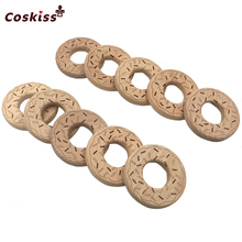 baby Wooden Donut Teether Beech Donuts Baby Teether Pacifier Clip Baby Nursing Teether DIY baby teething necklace Pendants 2024 - buy cheap