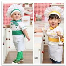 2016 Hot Delicate Hot Newborn Infant Hat Apron Photos Photography Prop White Cook Costume Photography clothing Free Shipping 2024 - buy cheap