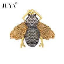 Luxury AAA Cubic Zirconia Rhinestone Crystal Insect Bee Pendants Charm For Jewelry Making Necklace Bracelet Earrings Accessories 2024 - buy cheap