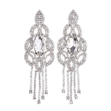 Pendientes largos de cristal para mujer, aretes con diamantes de imitación, estilo coreano Simple, para boda, fiesta, graduación, joyería de Navidad 2024 - compra barato