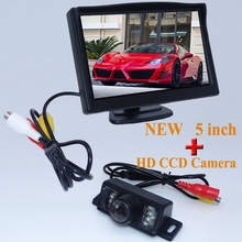 Monitores HD de aparcamiento, cámara LED de visión nocturna para coche, marcha atrás automática, CCD, Monitor retrovisor del coche, 5 pulgadas 2024 - compra barato