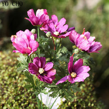 Ramo de flores artificiales de Bipinnata con Cosmos falso de YO CHO, flor de Coreopsis para la decoración de la boda del hogar, ramo de flores para mamá de otoño 2024 - compra barato