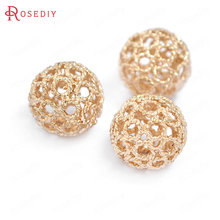 6PCS 12MM 24K Champagne Gold Color Plated Brass Hollow Twisted Round Spacer Beads High Quality Diy Jewelry Accessories 2024 - buy cheap