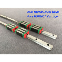 Piezas de carro de bloque lineal, HGR20 - 200 250 300 350 400 450mm 500mm + 4 piezas HGH20CA o HGW20CA, 2 uds. 2024 - compra barato