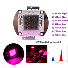 Led grow light COB full spectrum 100w 7 band led high intensity for growth and flowering with 45mil Epileds chip 2024 - buy cheap