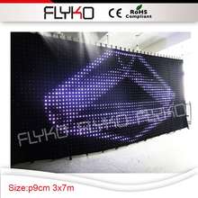wholesale 3x7m free sample fashionable cheap disco led stage backdrop led video curtain DMX software edit curtain 2024 - buy cheap