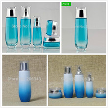 120ml gradient blue glass bottle for lotion/emulsion/serum/toner /toilet/flower water skin care cosmetic packing 2024 - buy cheap