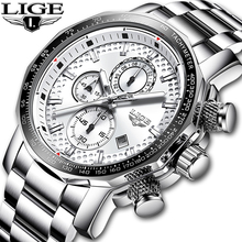 LIGE Stainless Steel Men Watch Top Brand Luxury Fashion Business Big Dial Sport Waterproof Date Watches Mens Relojes Para Hombre 2024 - buy cheap