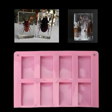 8 Cavities Rectangle Cuboid Silicone Mold Soap Dried Flower Resin Mold DIY Tools 2024 - buy cheap