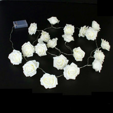LED rose flower light;20pcs per string;with battery box(battery not included) 2024 - buy cheap