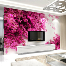 Beibehang-mural 3d personalizado, sala de estar grande para papel tapiz, dormitorio, papel pintado con foto 3d rosa sin costuras 2024 - compra barato