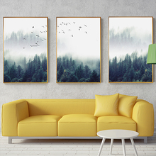 Nordic Foggy Forest Canvas Painting Big Poster Print Tableau Salon Modern Landscape Wall Art Picture for Living Room Tableaux 2024 - buy cheap